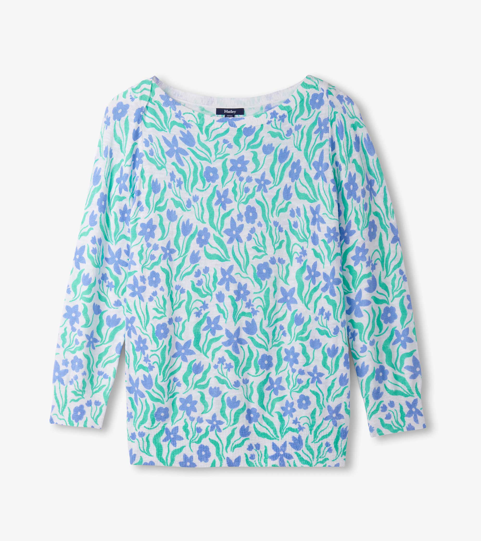 3/4 Sleeve Knit Breton - Painted Flowers - Image 2