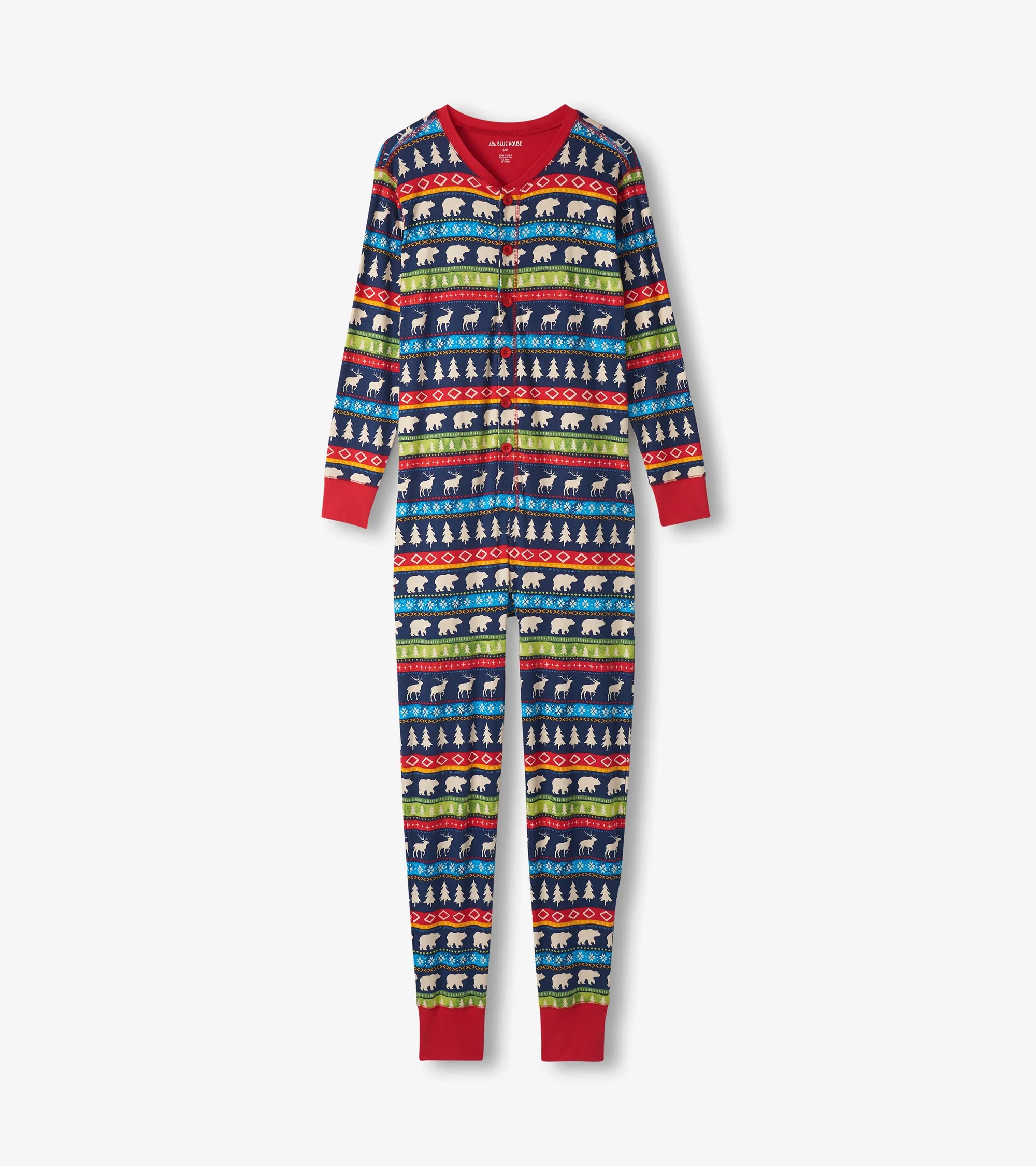 Adult Navy Fair Isle Onesie - Image 3