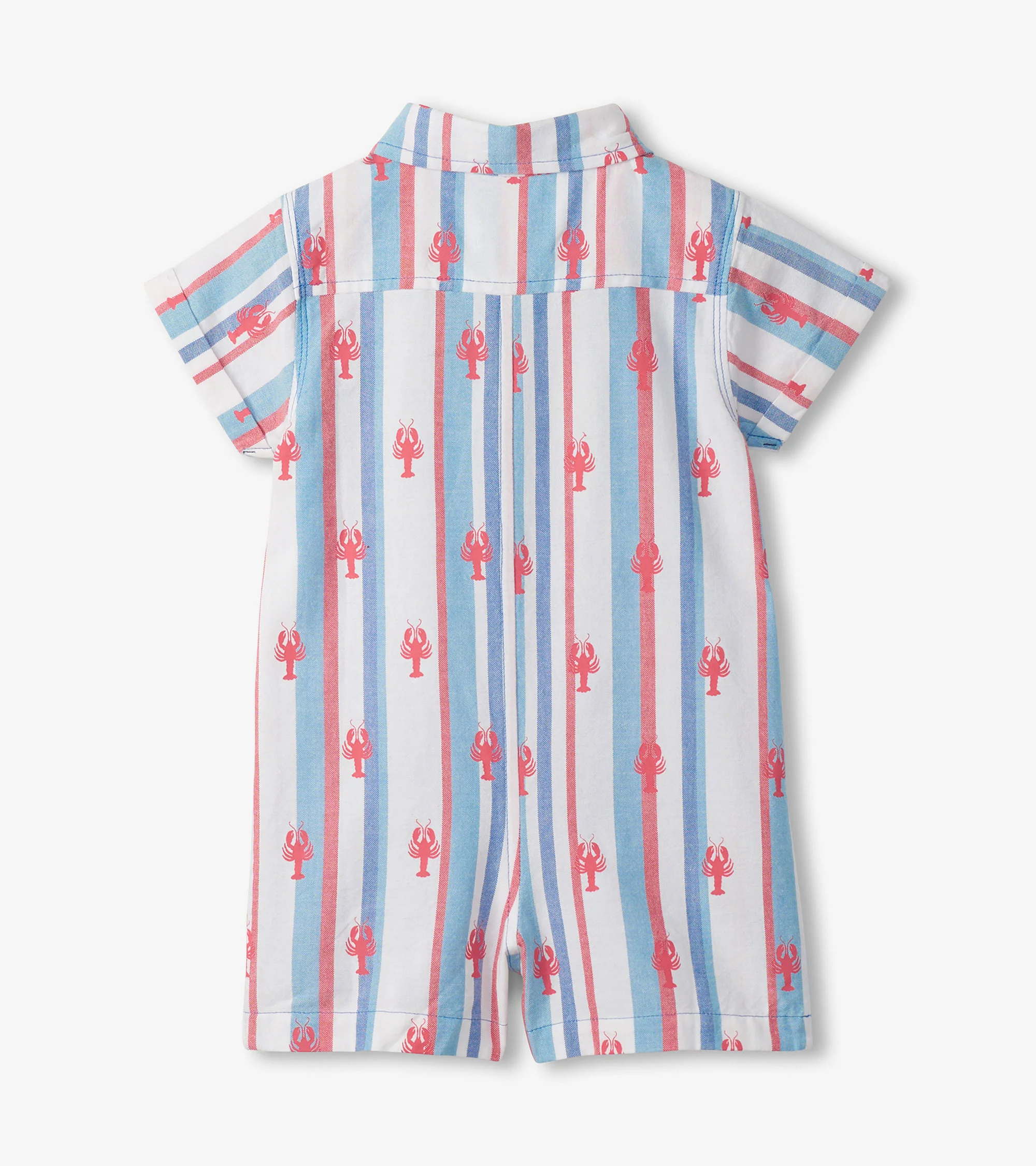 Baby Boys Preppy Lobsters Woven Romper - Image 2