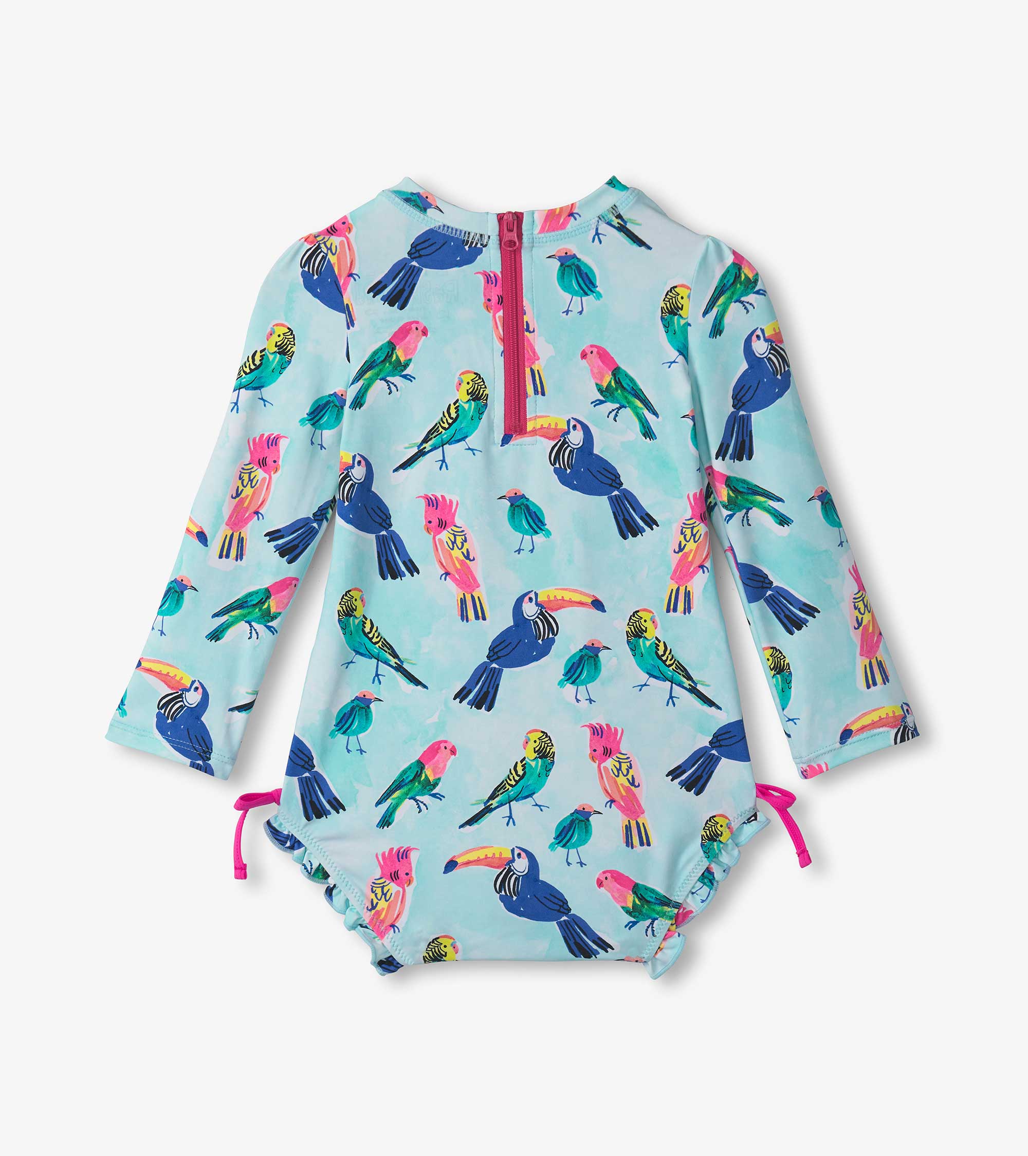 Baby Girls Tropical Birds Rashguard Swimsuit - Image 2