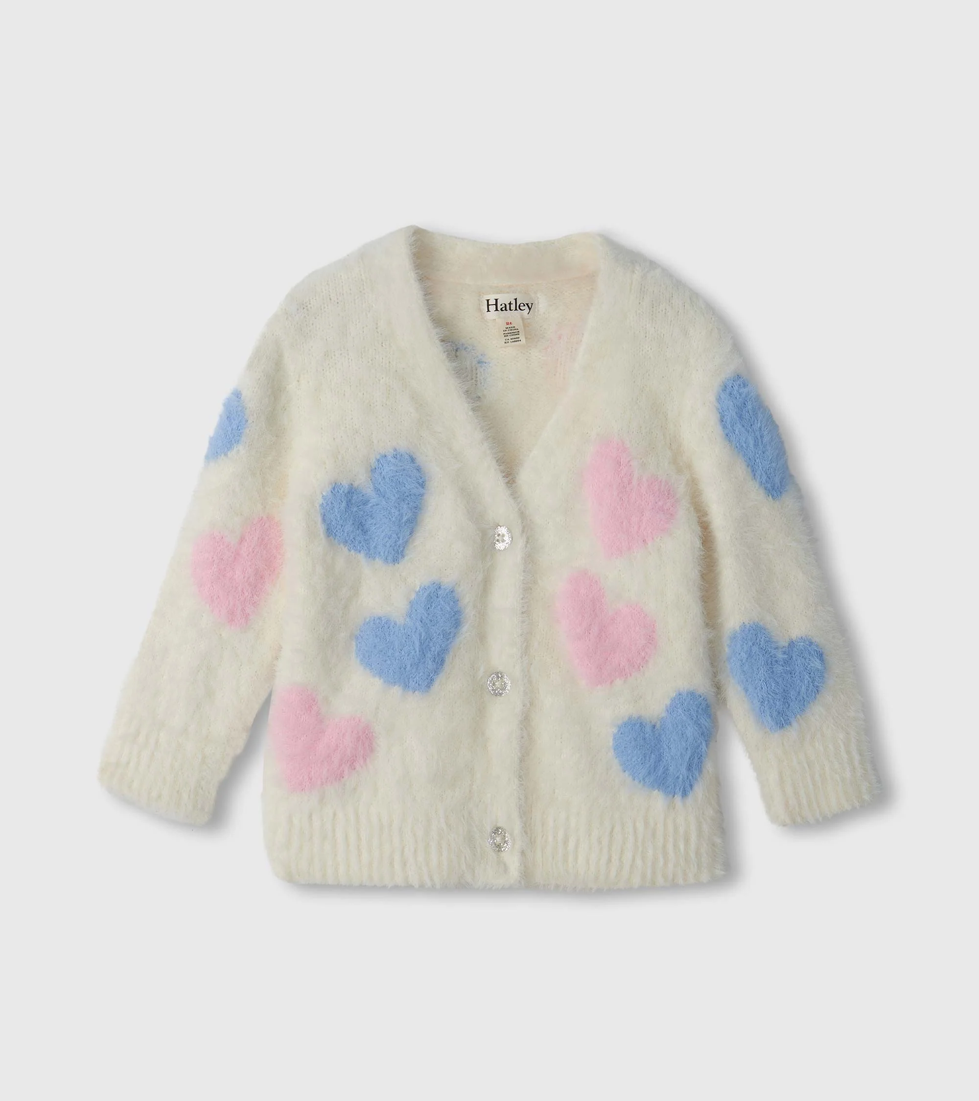 Baby & Toddler Girls Jumbo Hearts Fuzzy Cardigan