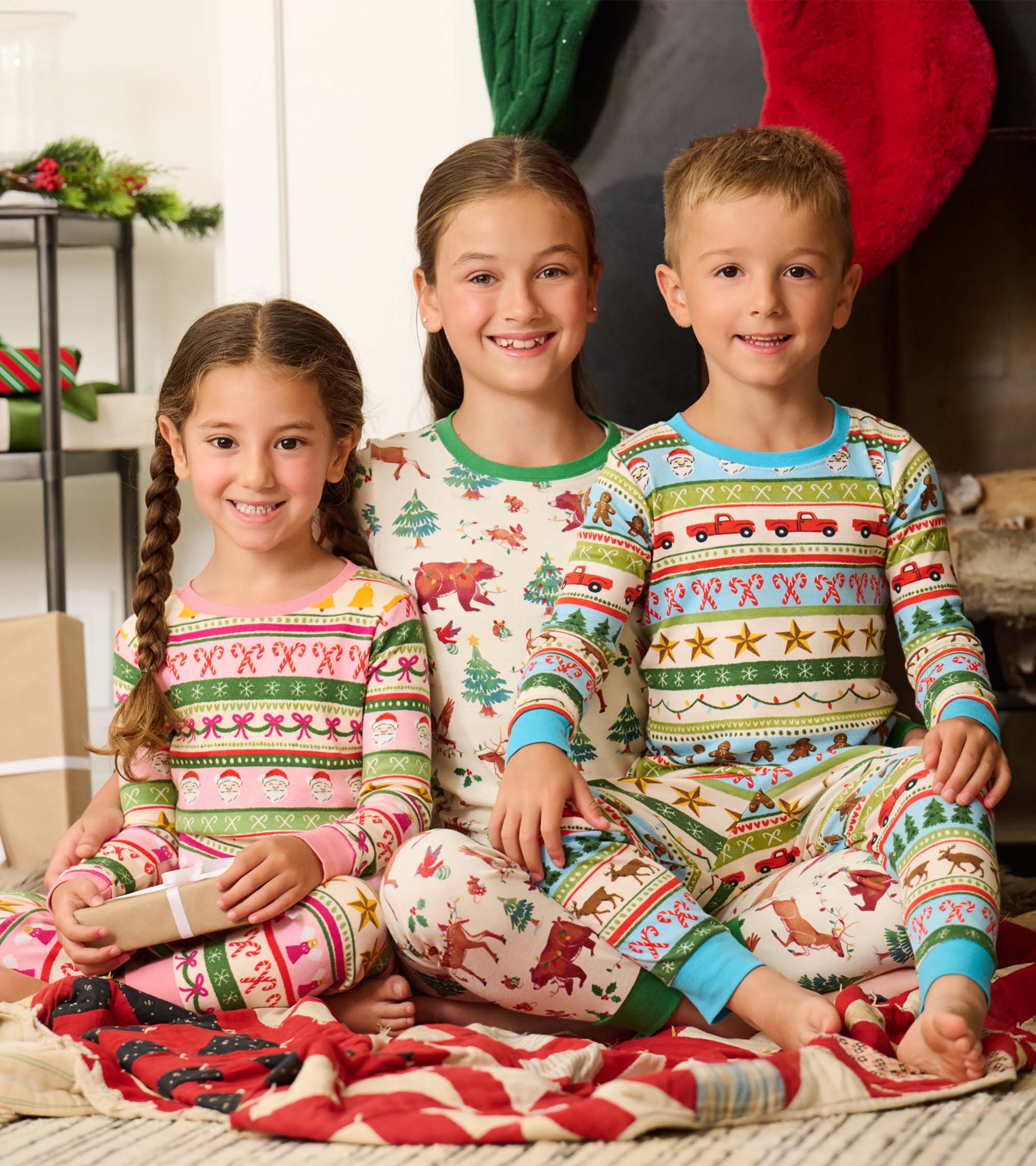 Boys Blue Fun Fair Isle Cotton Pajama Set - Image 2