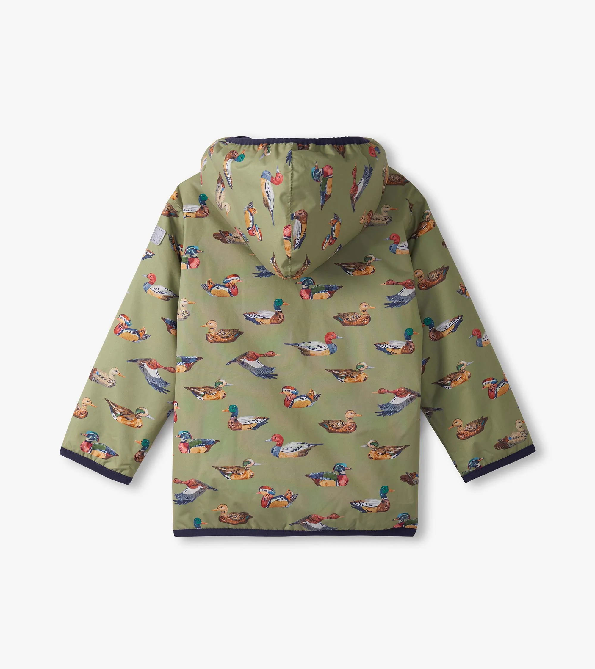 Boys Duck Decoys Zip-Up Lightweight Rain Jacket - Image 2