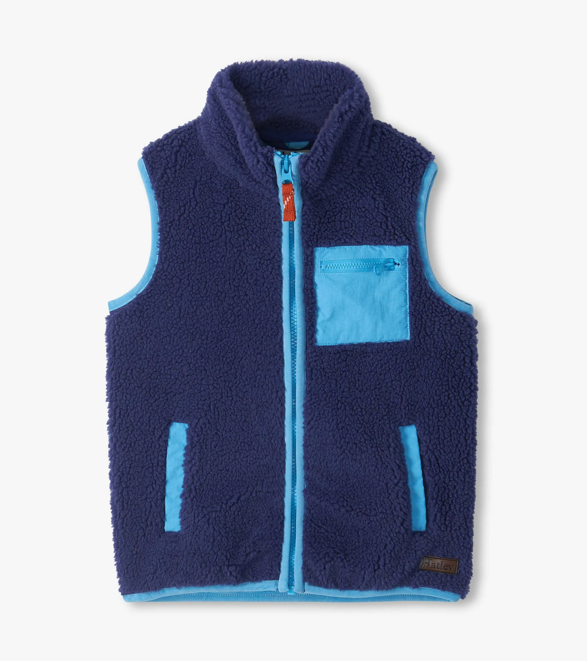 Boys Patriot Blue Faux Sherpa Vest