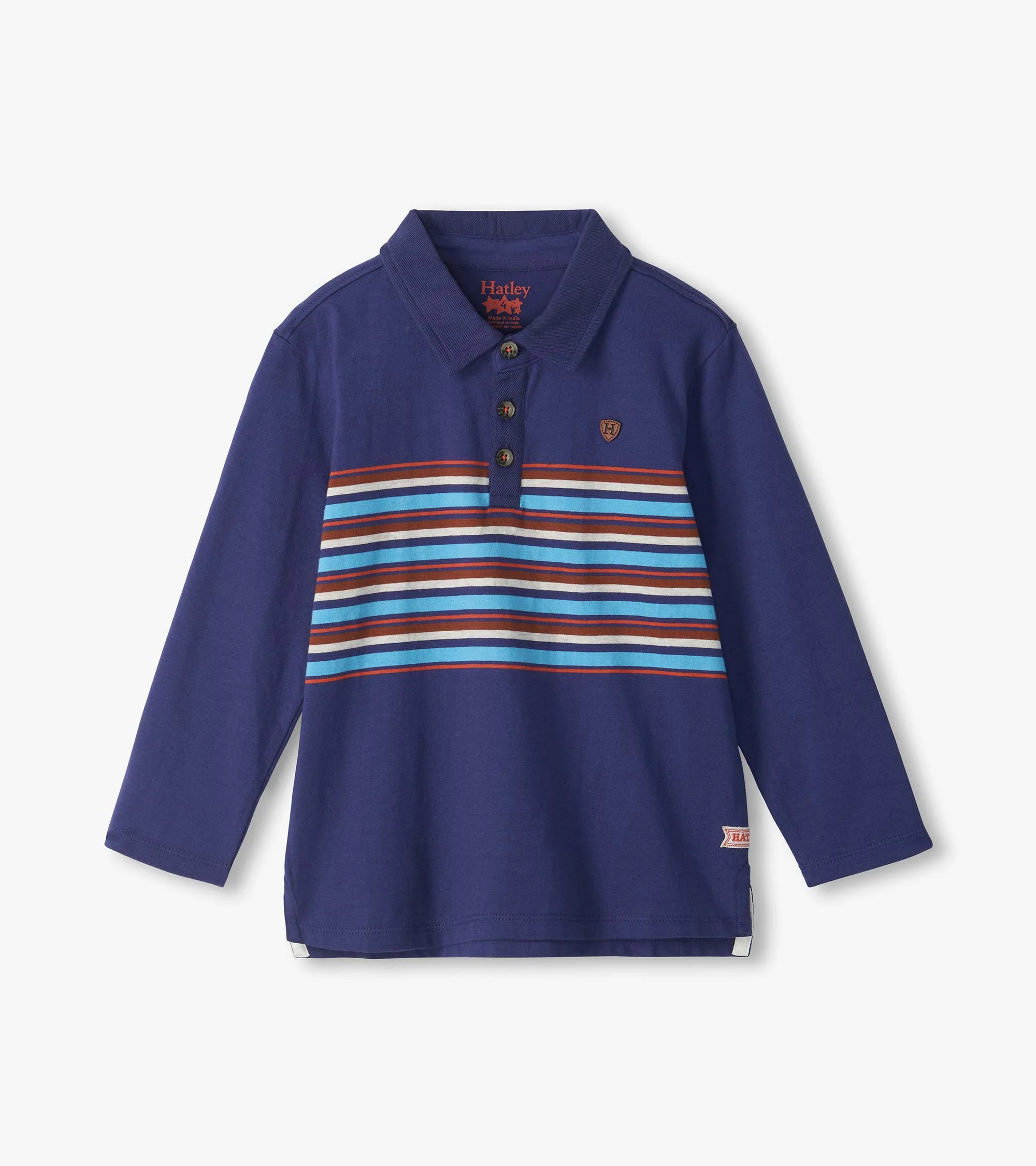 Boys Patriot Blue Stripes Rugby Shirt