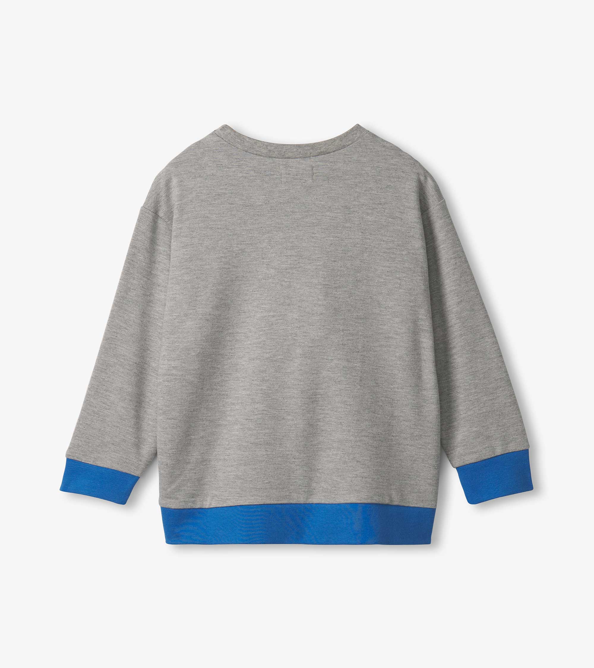 Boys Striped Athletic Grey Pullover Sweatshirt - Image 2