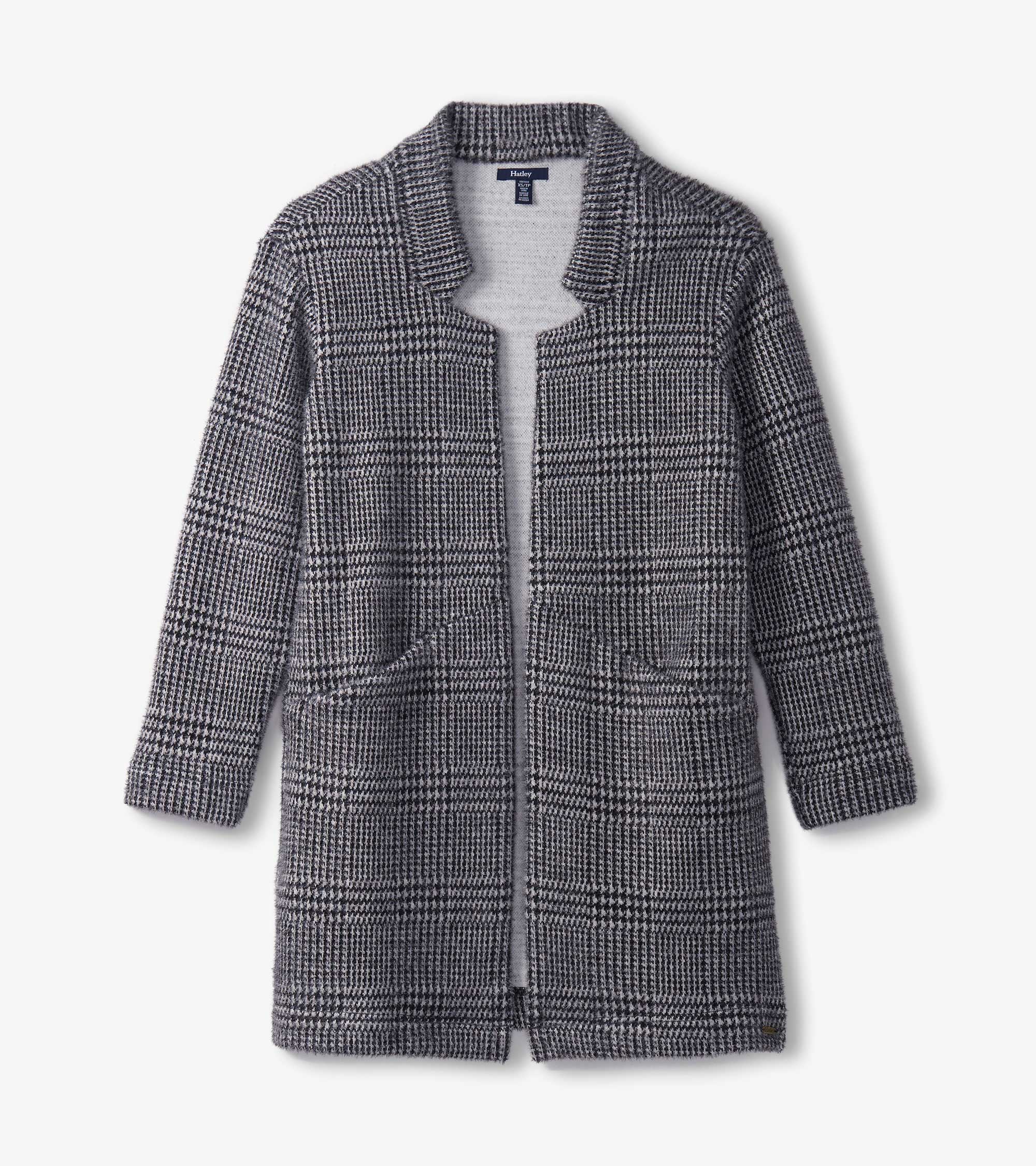 Cozy Open Blazer - Black Check - Image 2