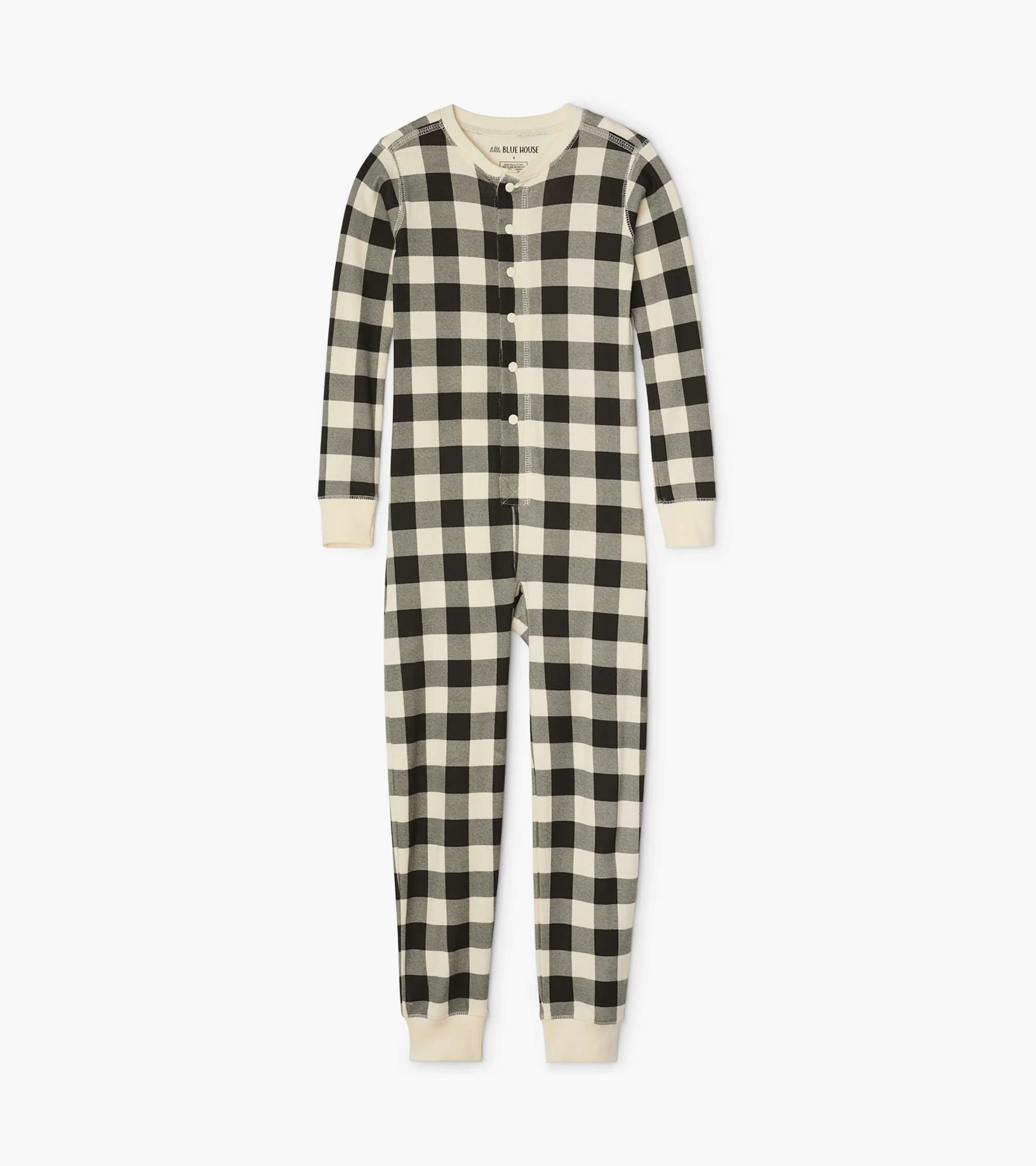 Cream Plaid Kids Onesie - Image 2