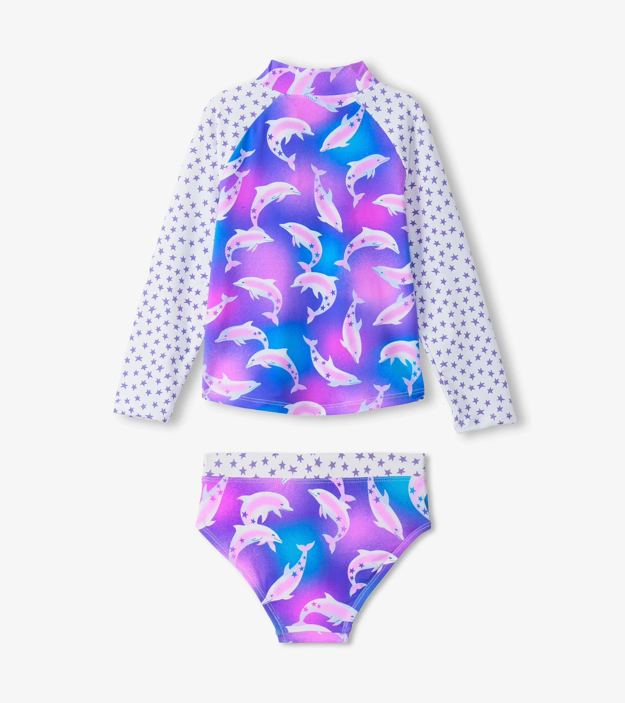 Girls Airbrush Dolphins Rashguard Set - Image 2