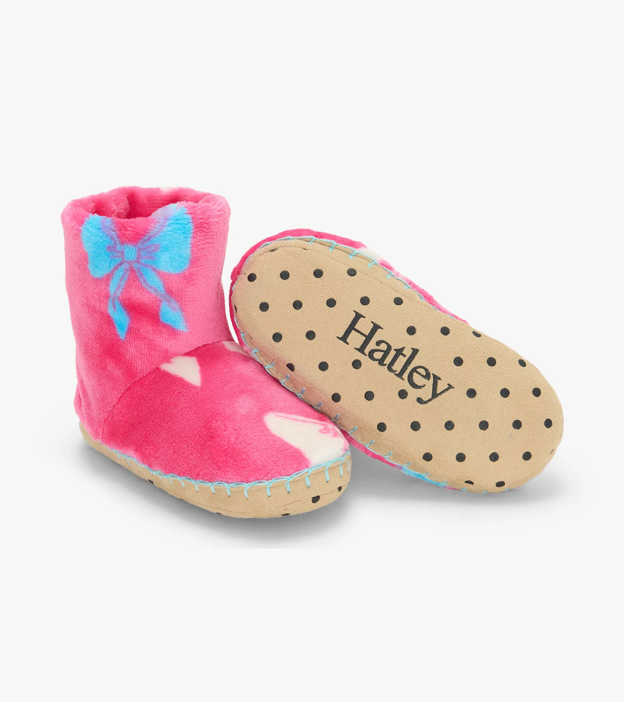 Girls Big Bows Fleece Slippers - Image 3