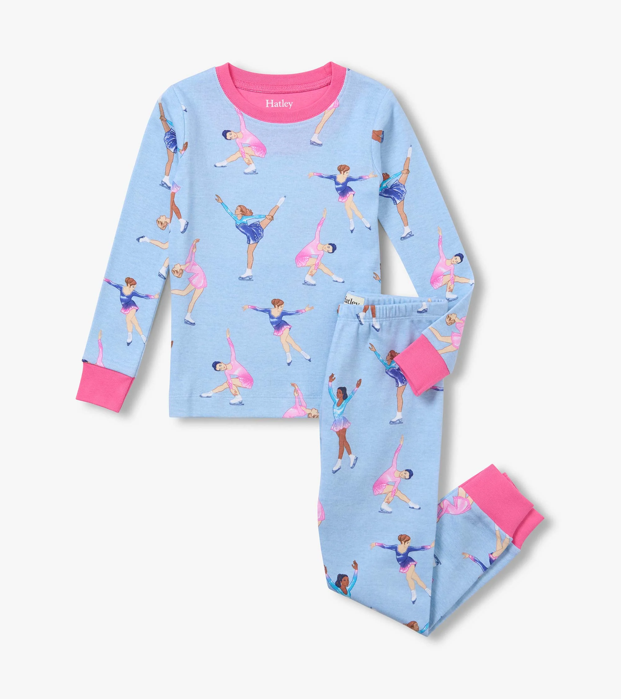 Girls Figure Skaters Cotton Pajama Set