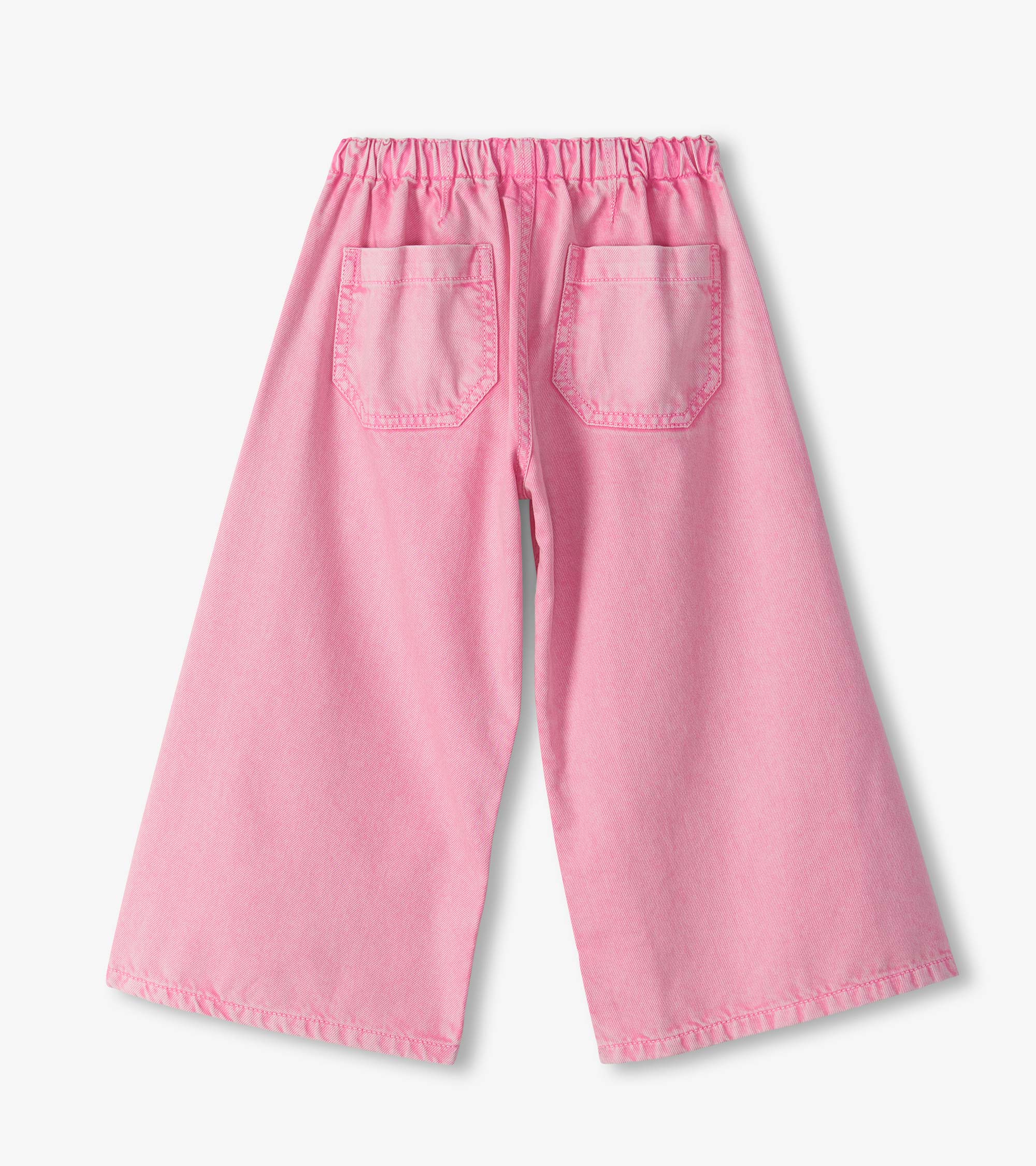Girls Flamingo Pink Wide Leg Jeans - Image 2