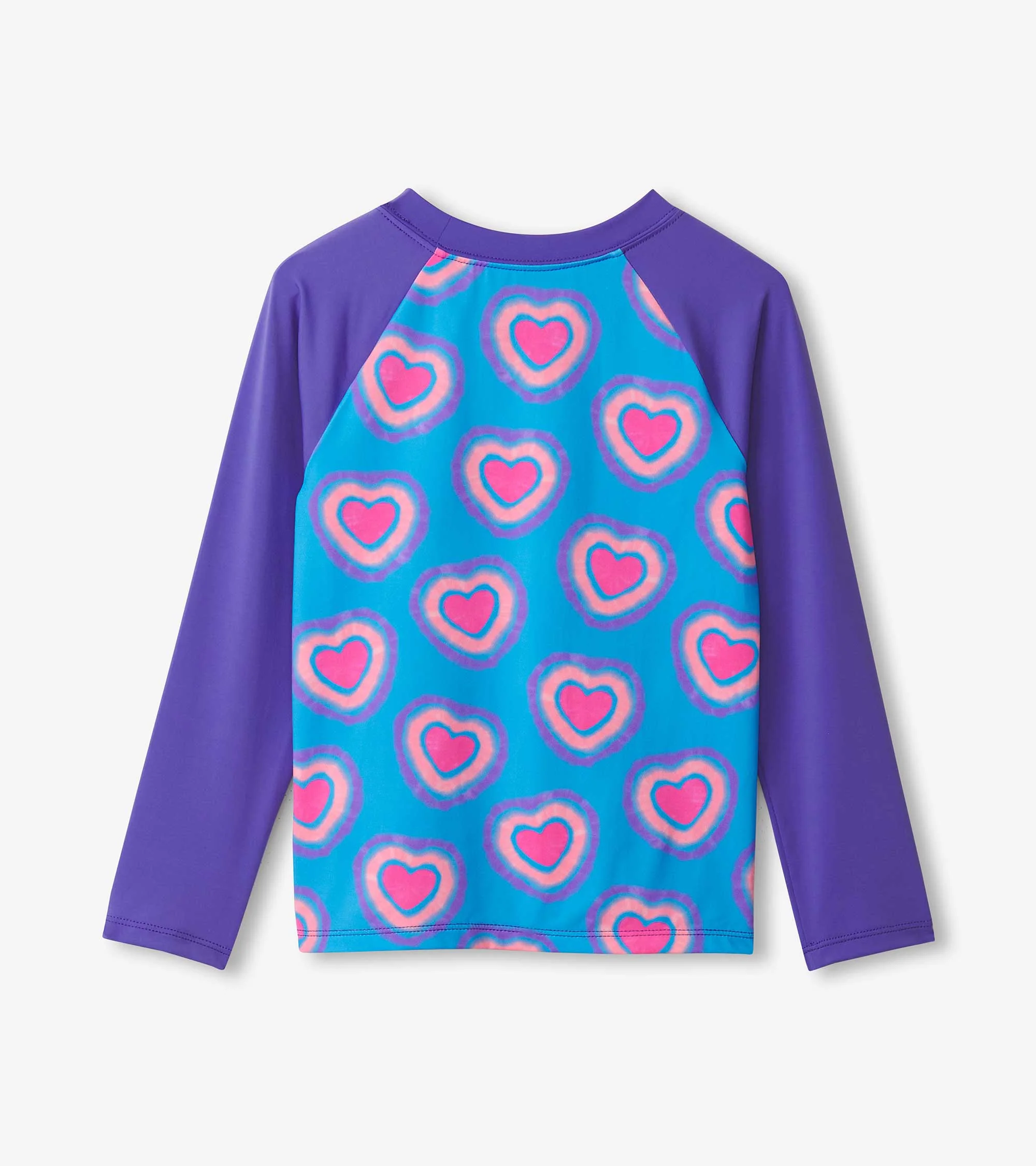 Girls Glowing Hearts Long Sleeve Rashguard - Image 2