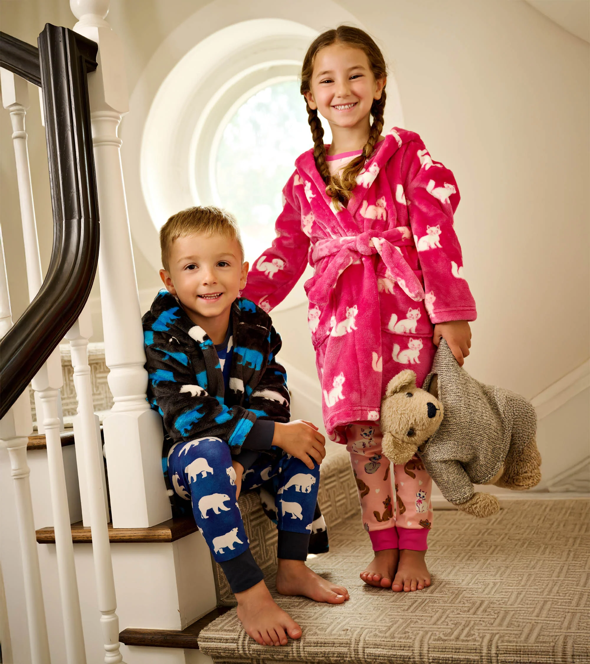 Girls Little Kitties Fuzzy Fleece Robe - Image 4
