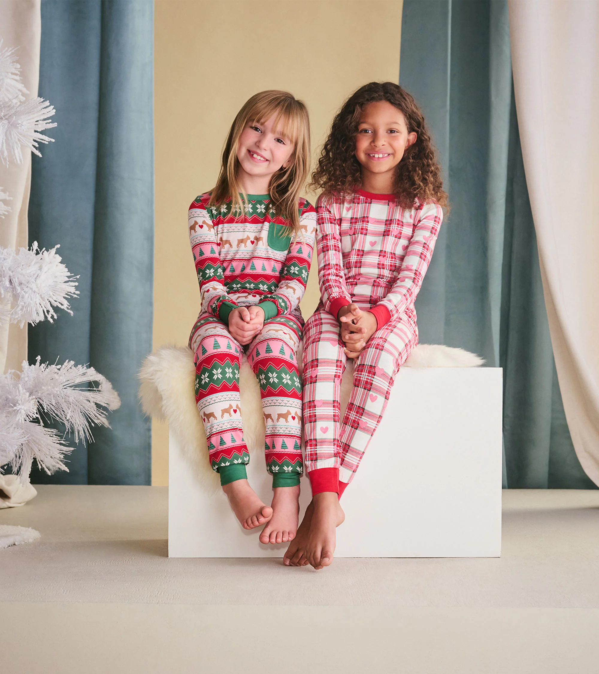 Girls Puppy Hearts Fair Isle Bamboo Pajama Set - Image 3