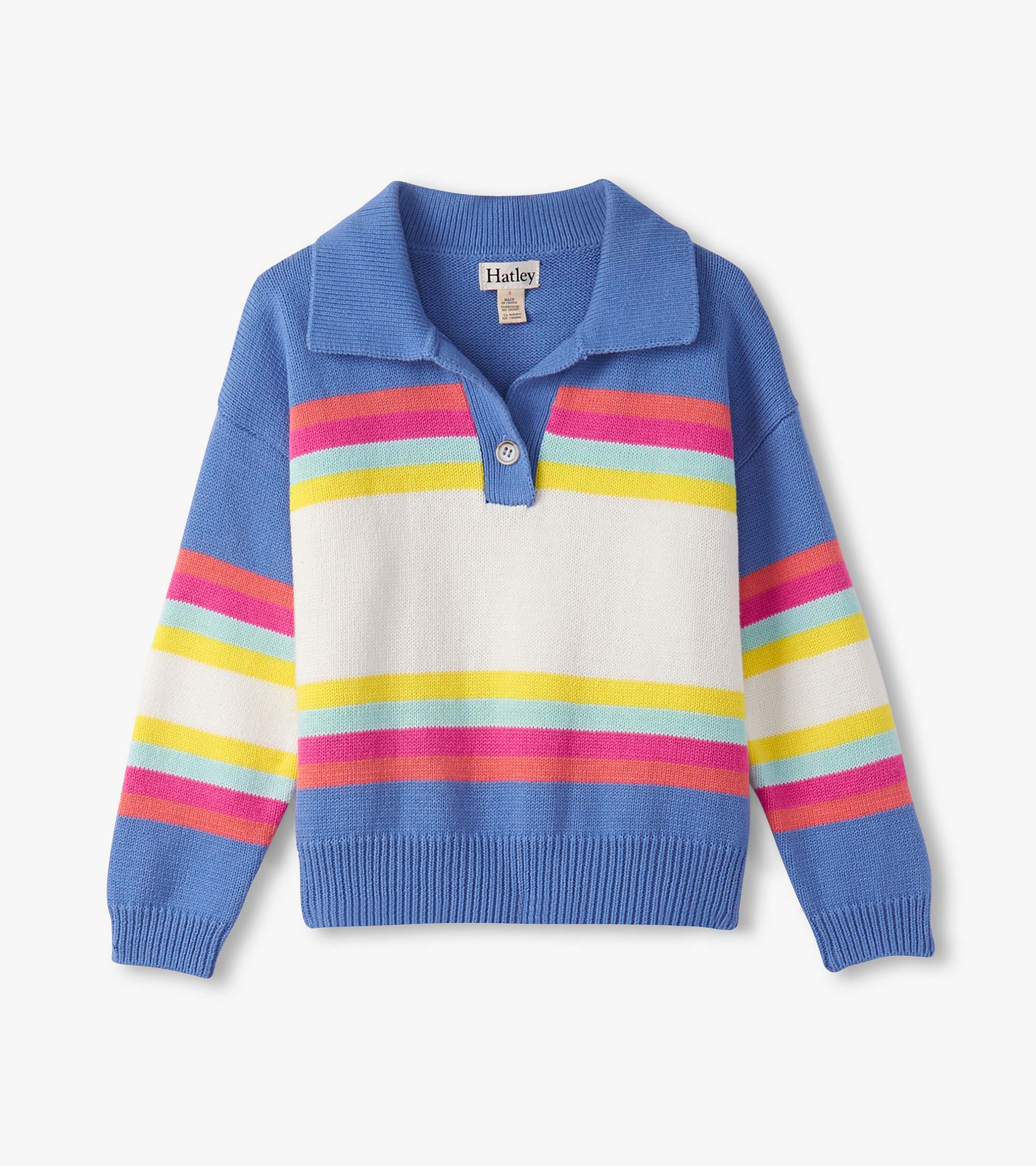 Girls Royal Colourblock Johnny Collar Sweater