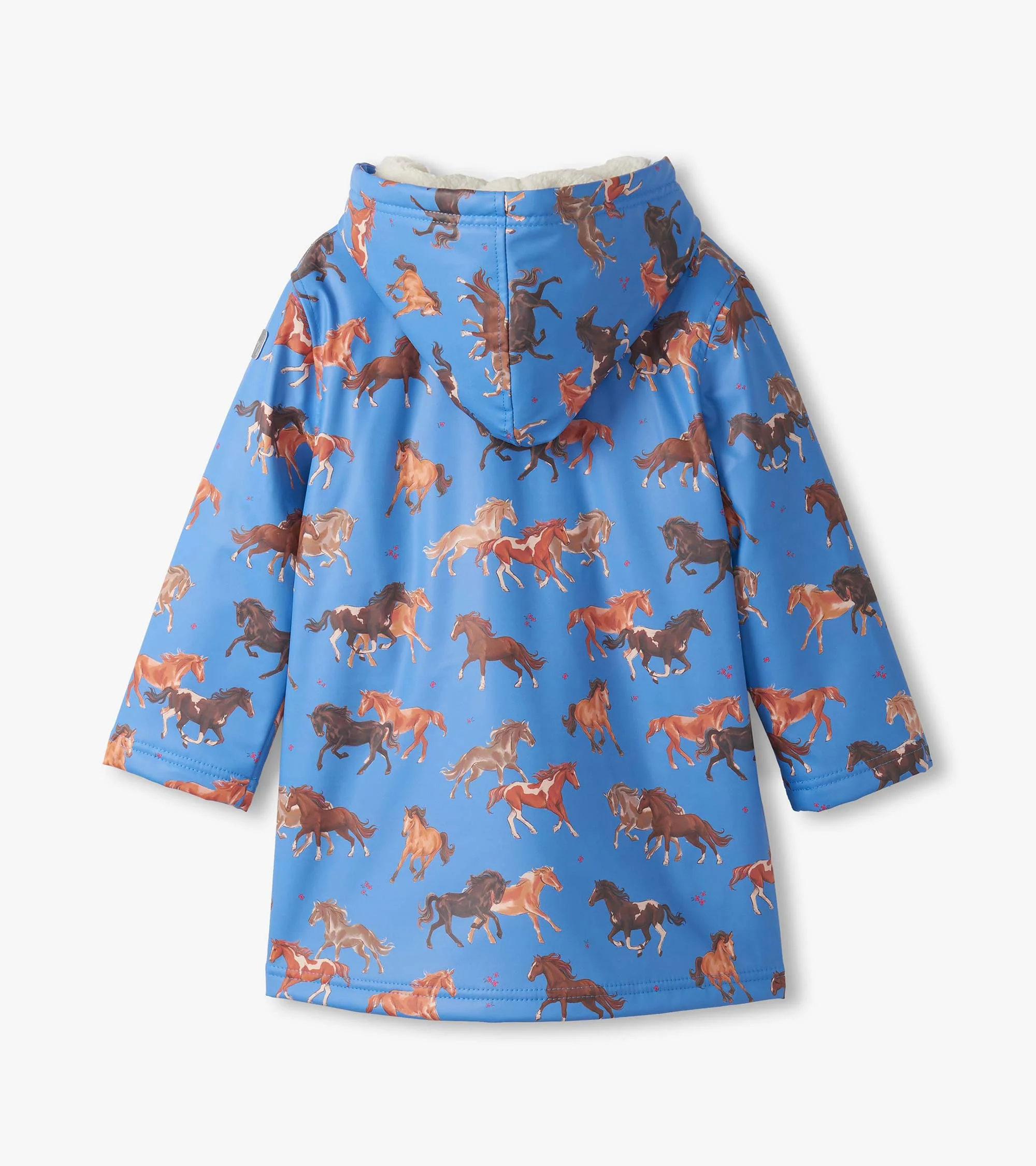 Girls Tinsel Horses Sherpa Lined Button-Up Rain Jacket - Image 2