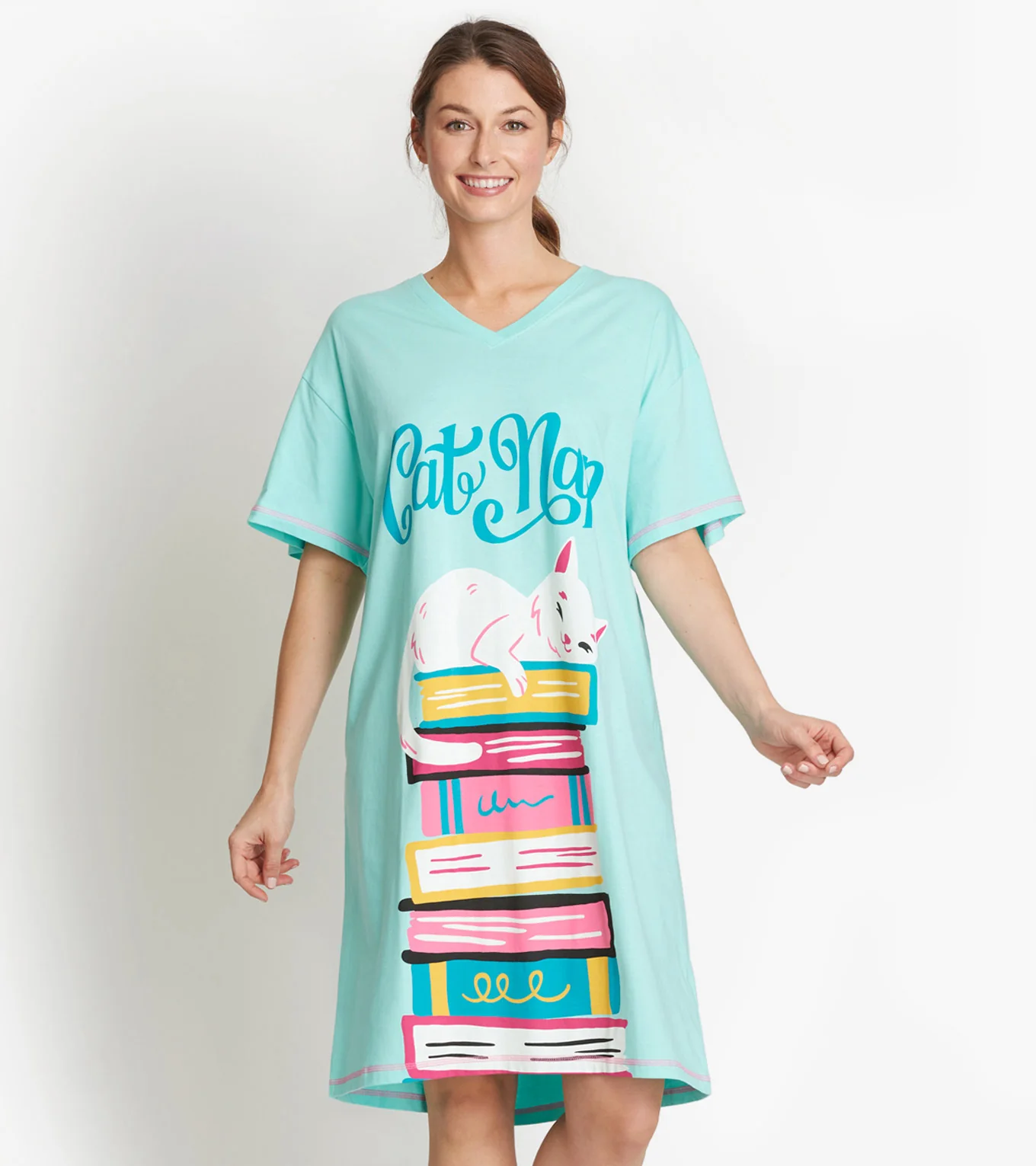 Cat Nap Women's Cotton Sleepshirt