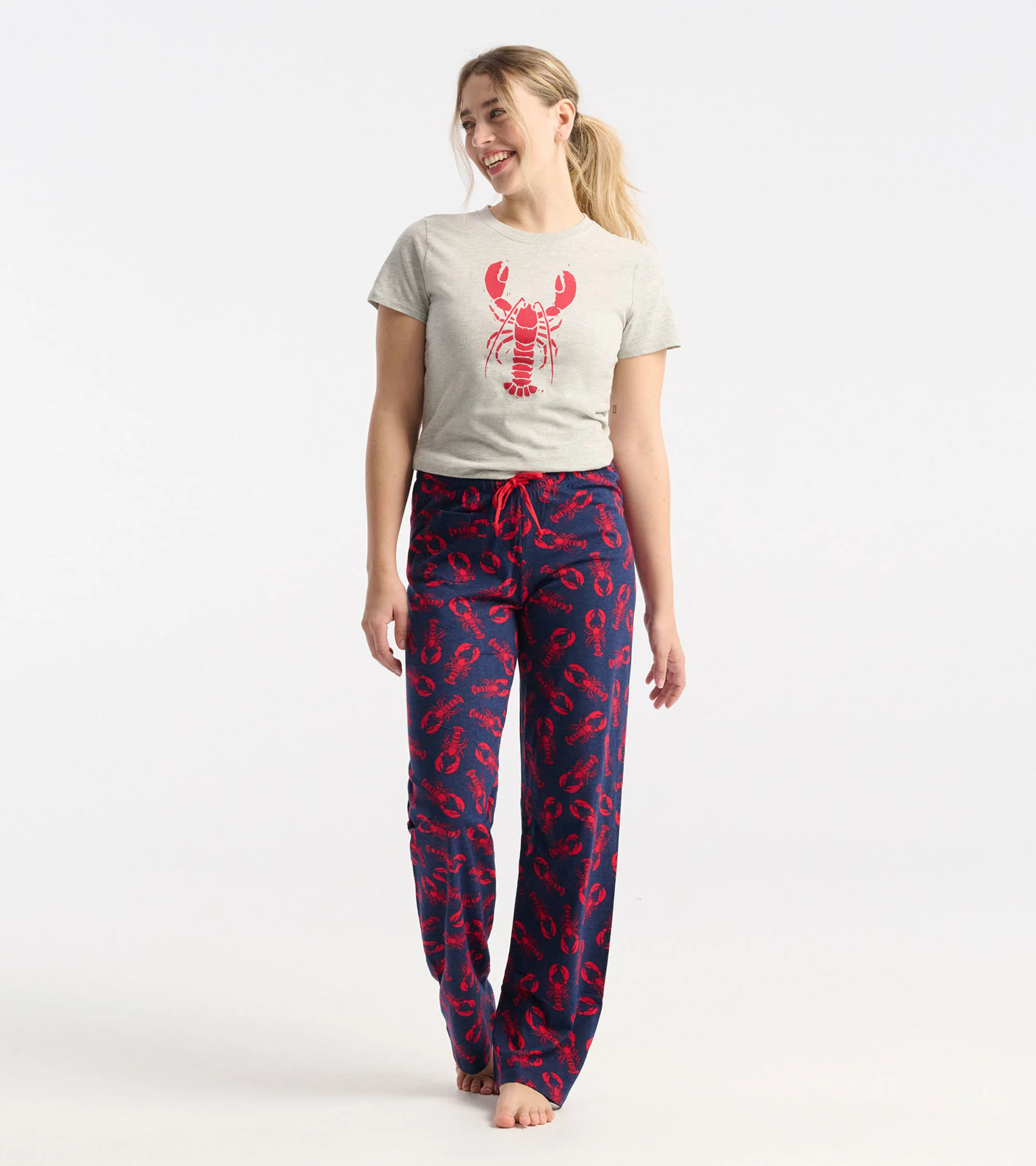 Navy Lobster Women's Cotton Pajama Pants - Image 3