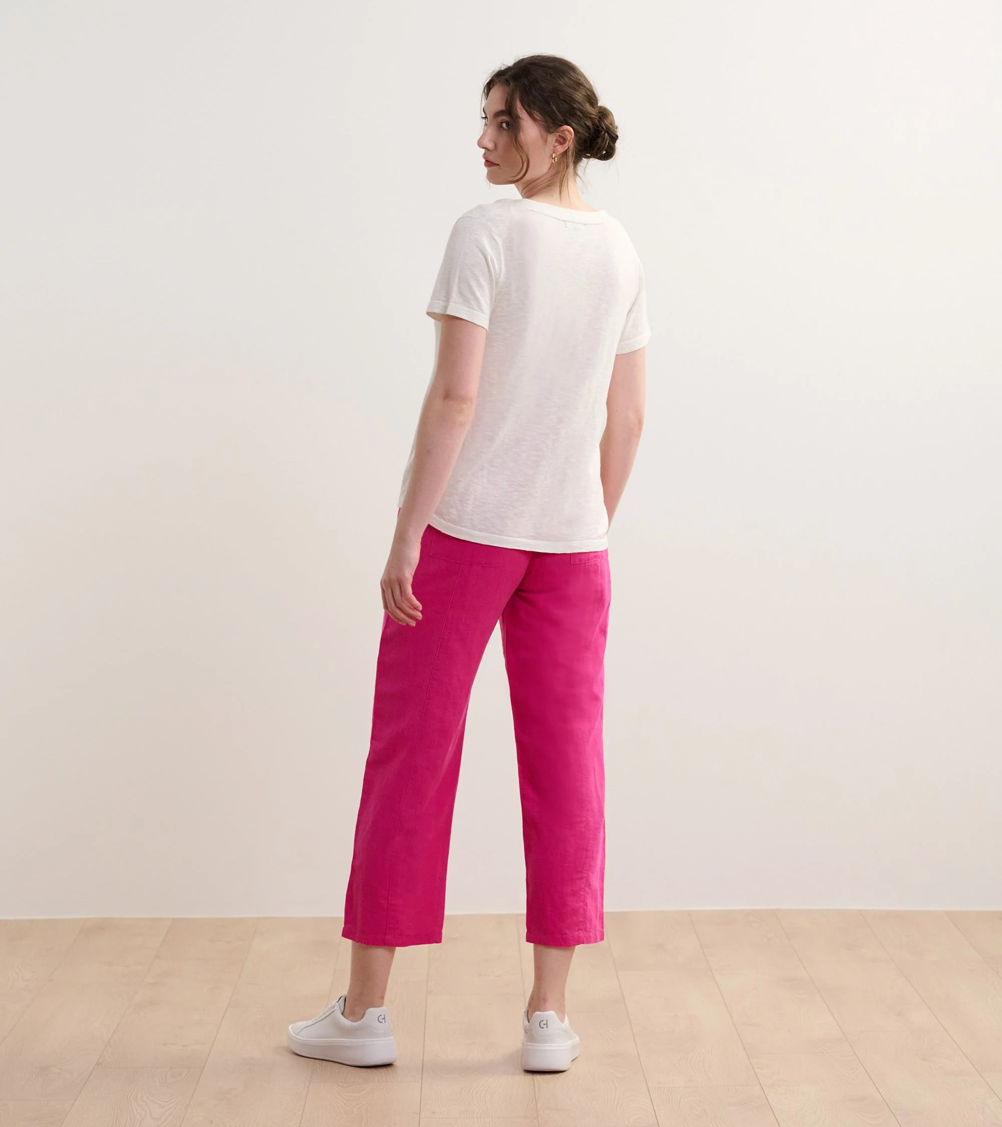 V-Neck Knit Tee - White - Image 5