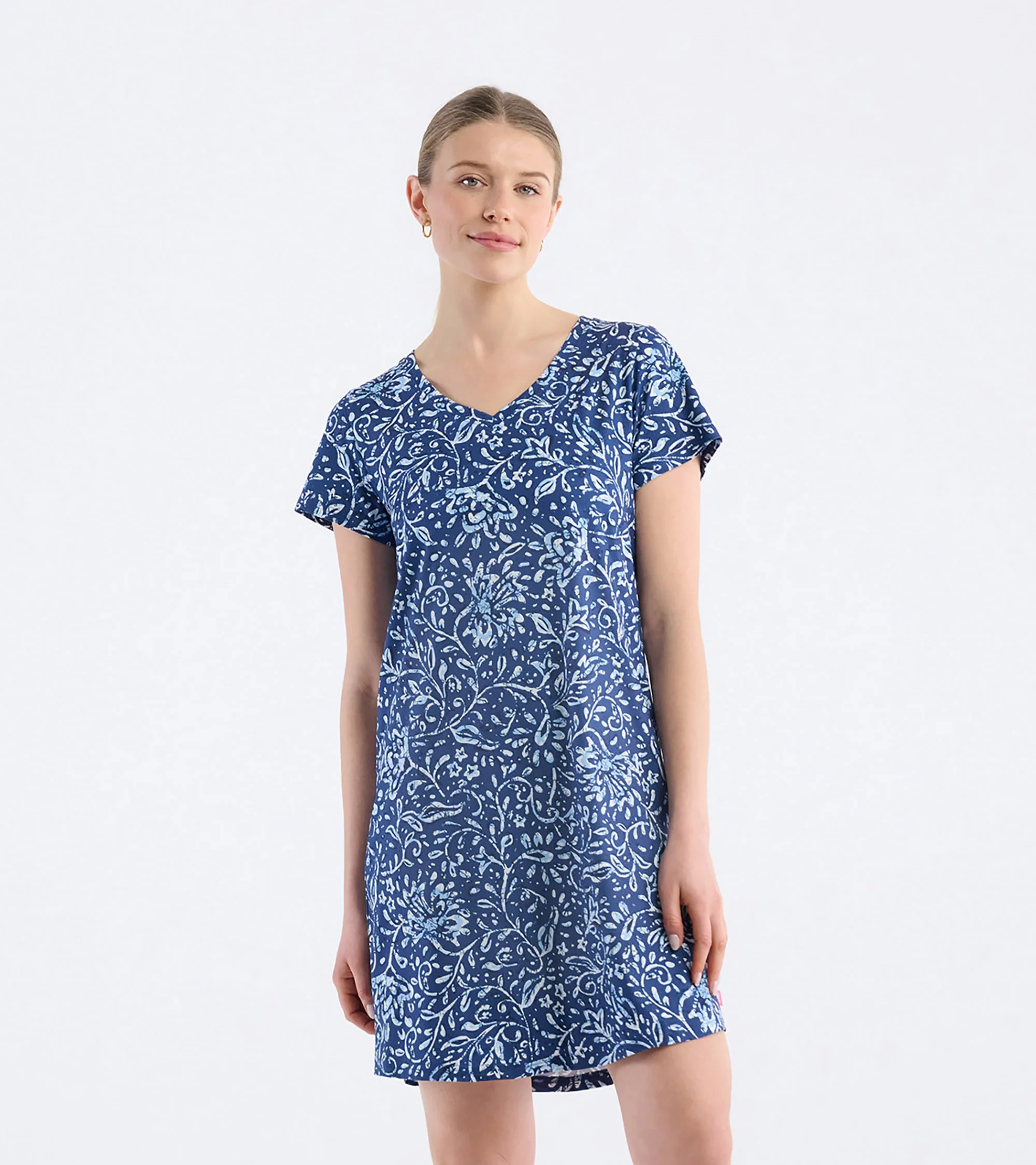 Women's Batik Flowers Polyknit Nightdress