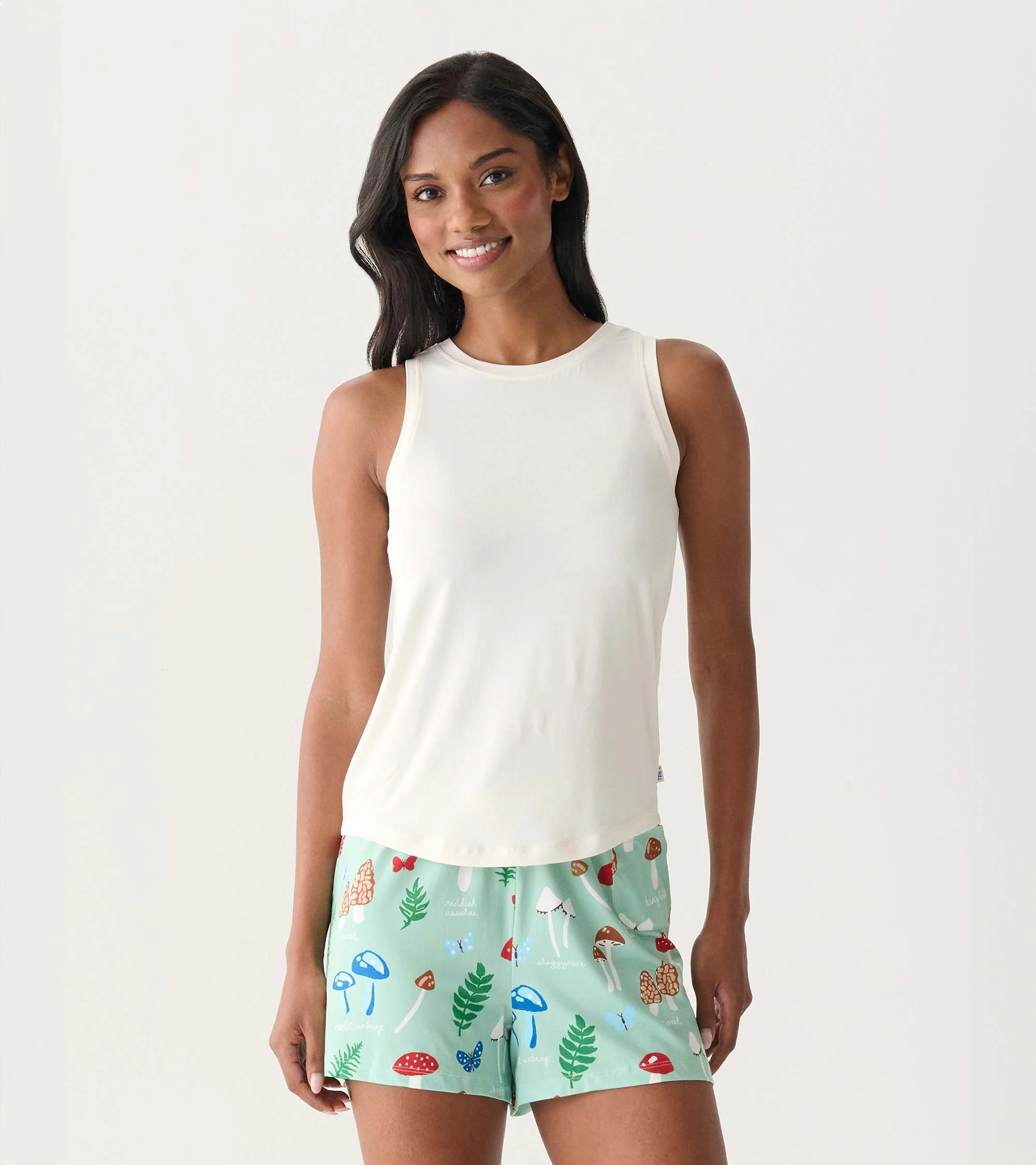 Women's Cream Polyknit Pajama Tank