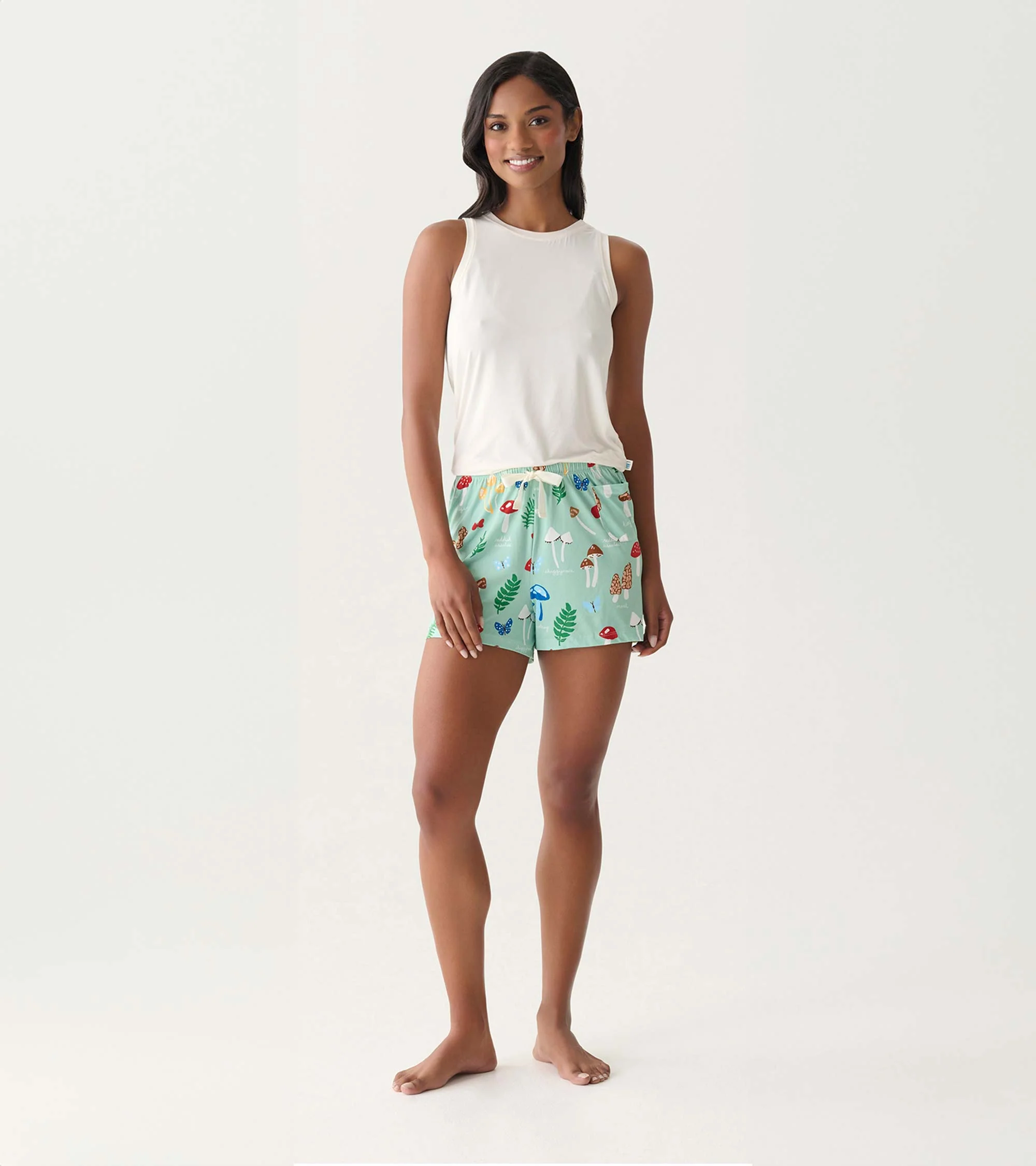 Women's Cream Polyknit Pajama Tank - Image 3