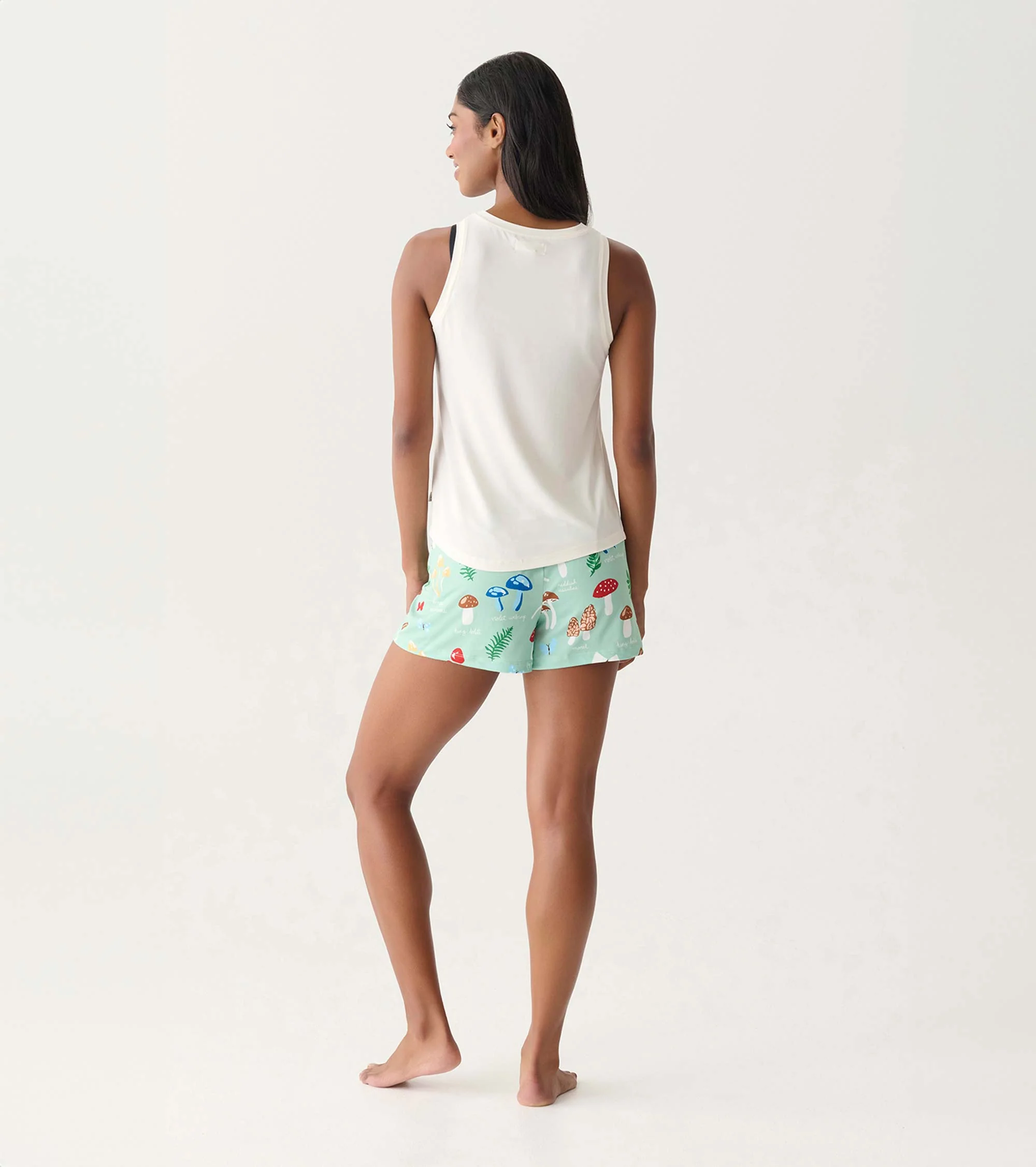 Women's Cream Polyknit Pajama Tank - Image 4