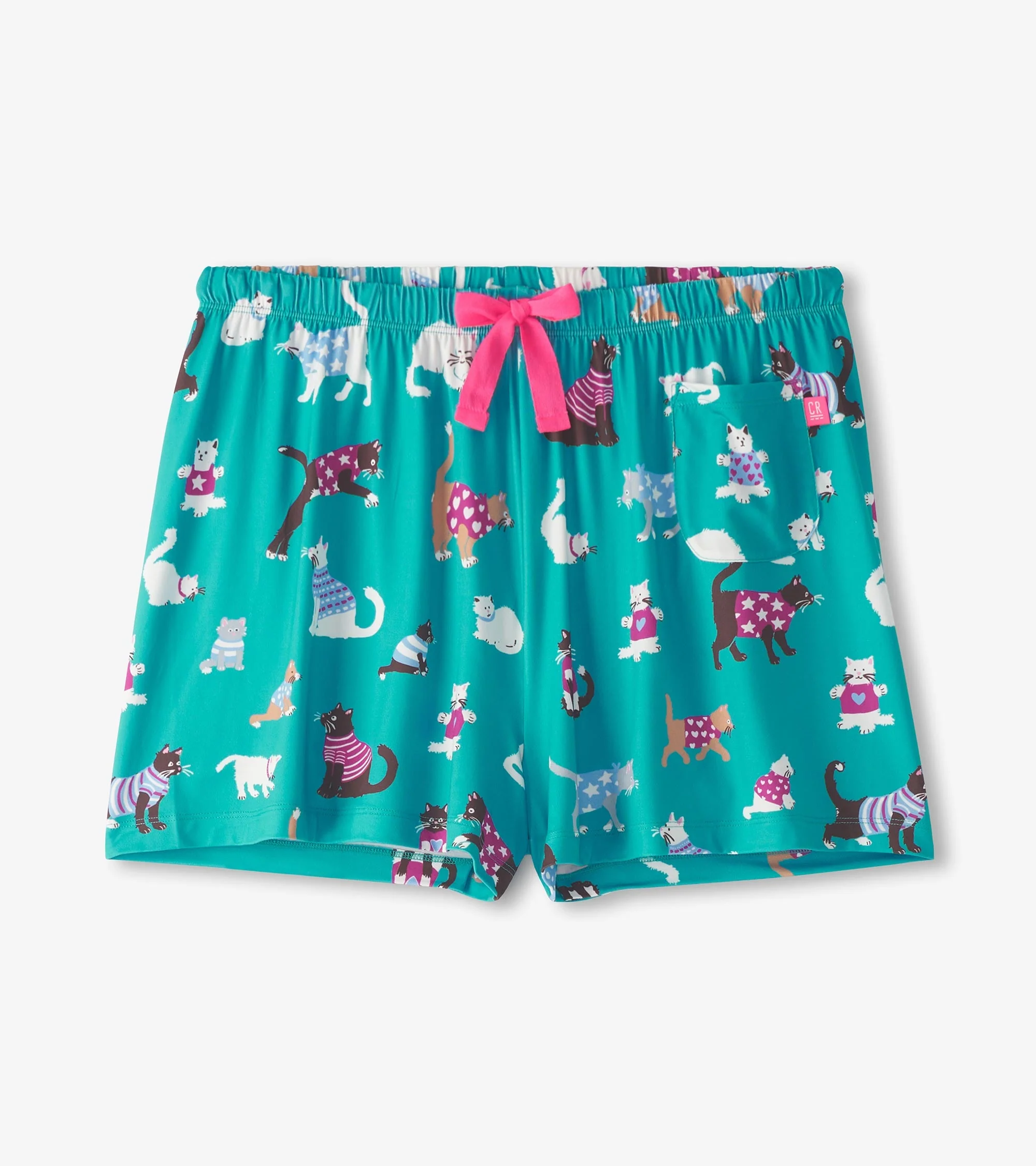 Women's Cute Cats Polyknit Pajama Shorts - Image 2