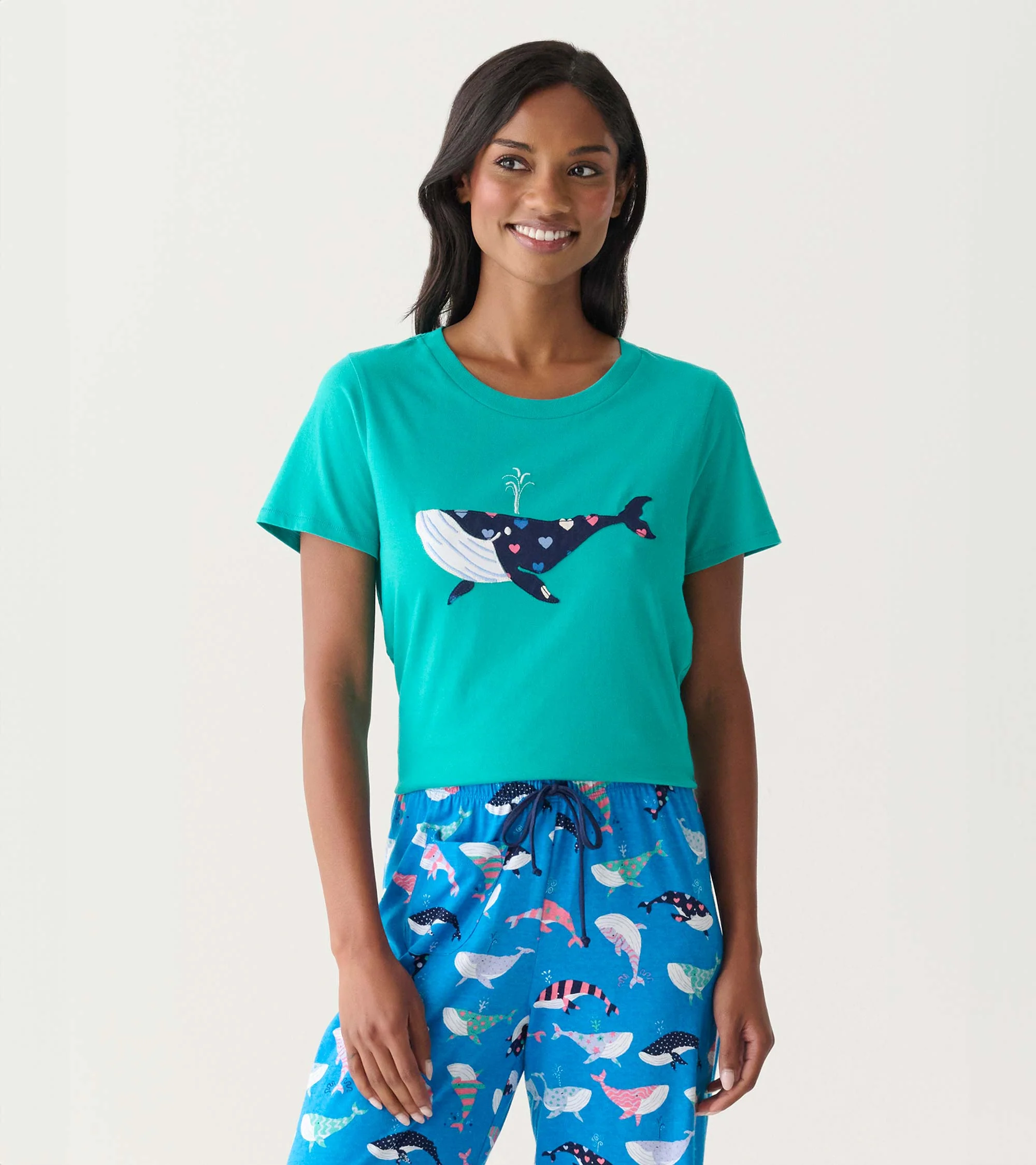 Women's Fun Whales Pajama T-Shirt