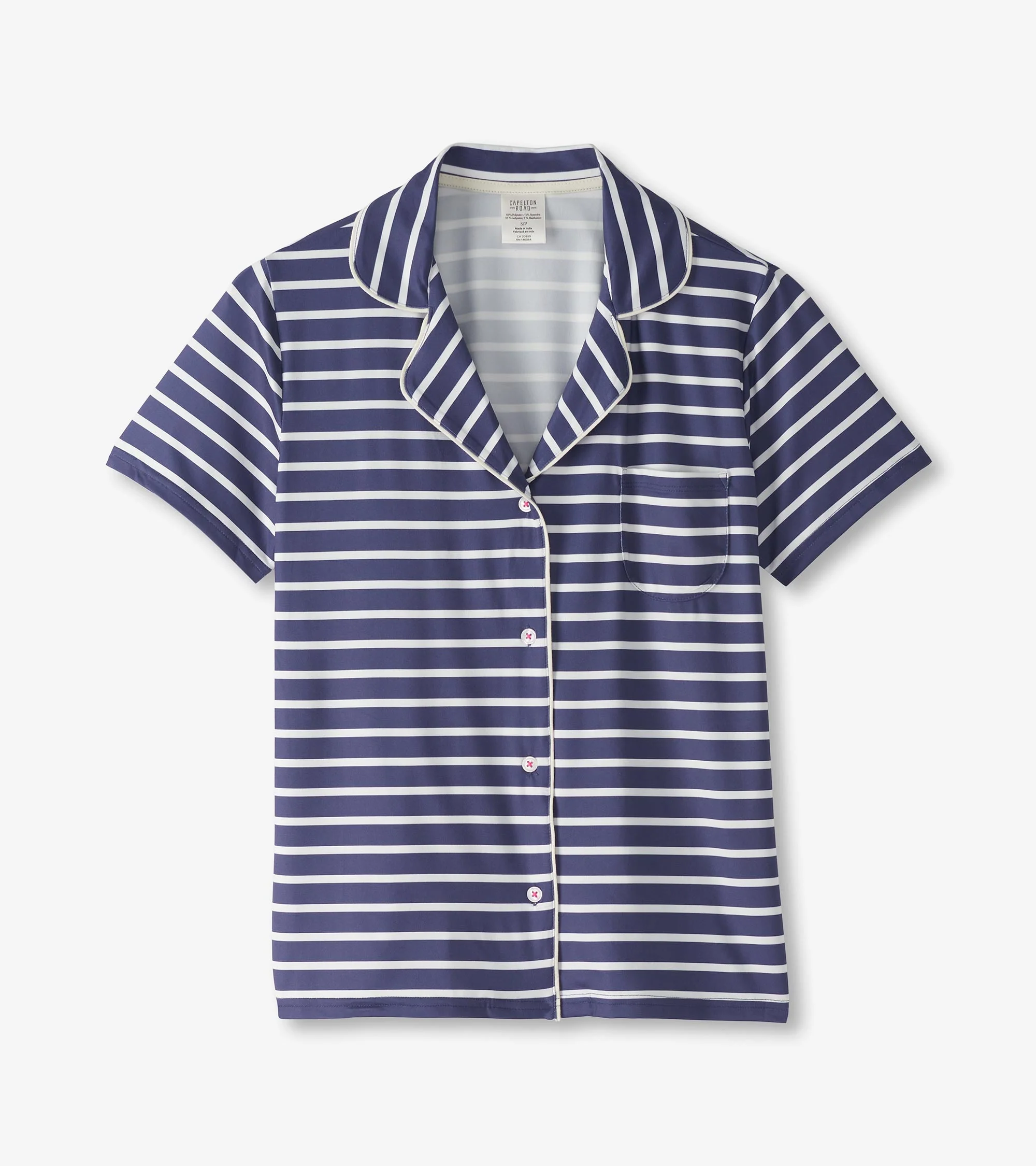 Women's Nautical Stripes Polyknit Short Pajama Set - Image 4