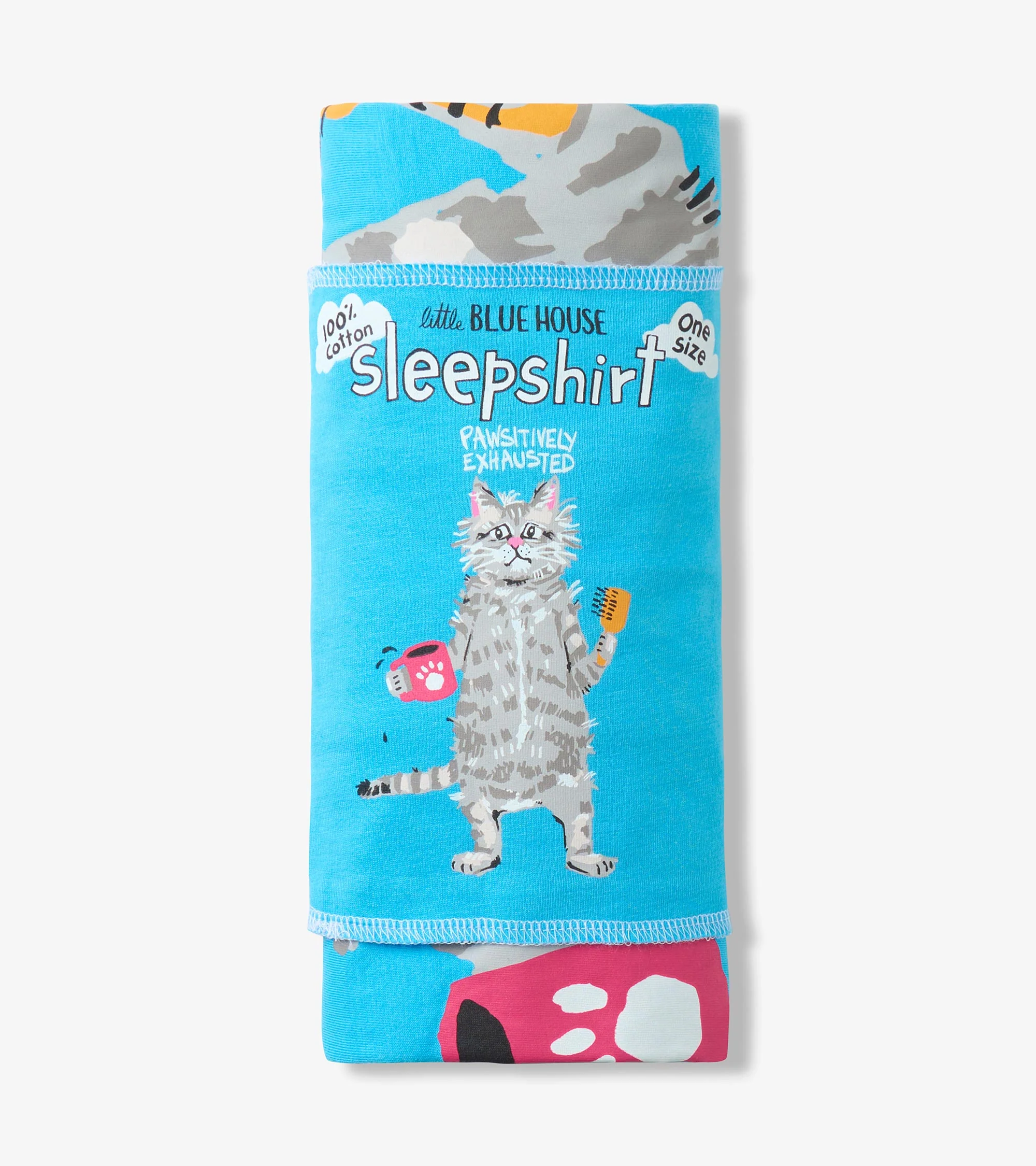 Women's Pawsitively Exhausted Cotton Sleepshirt - Image 3