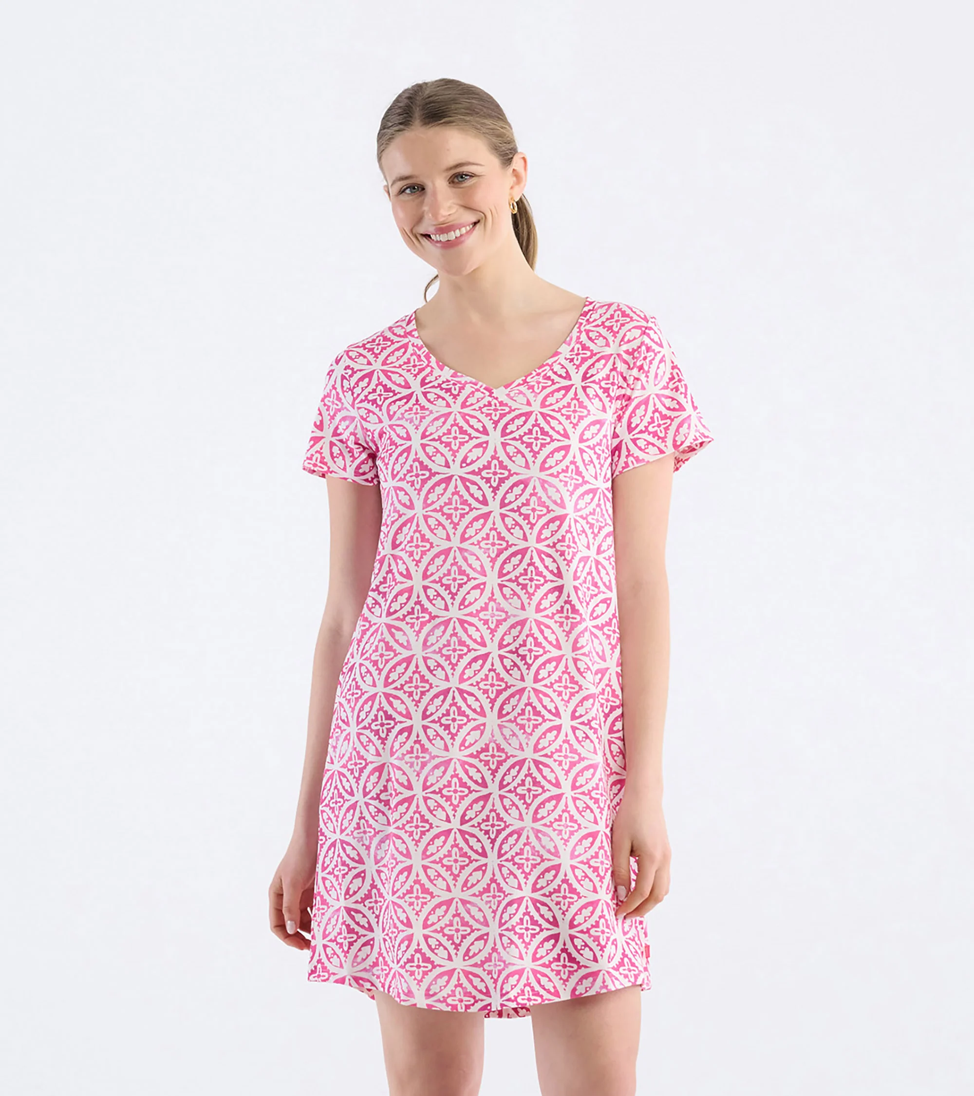 Women's Pink Lotus Polyknit Nightdress