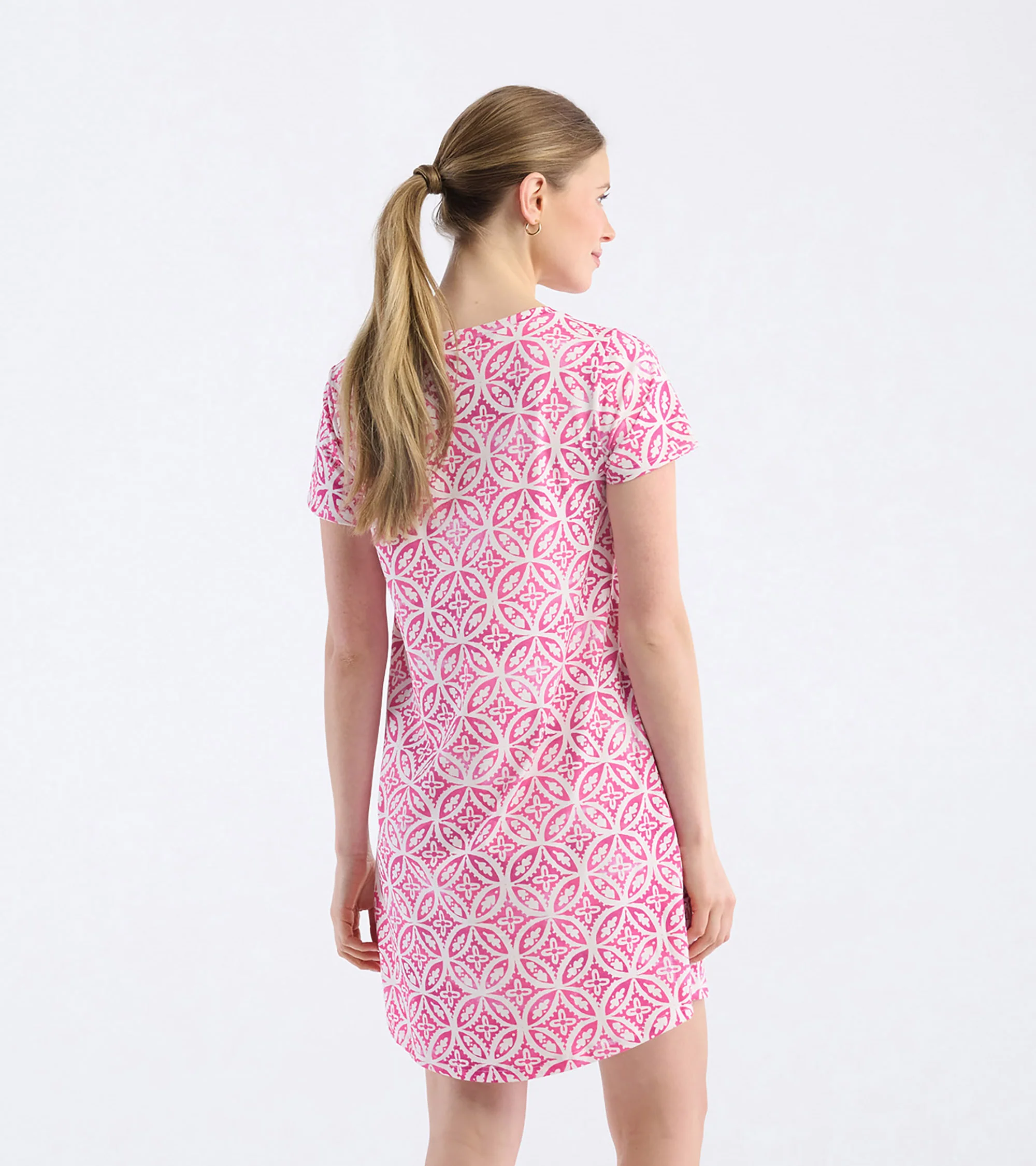 Women's Pink Lotus Polyknit Nightdress - Image 3