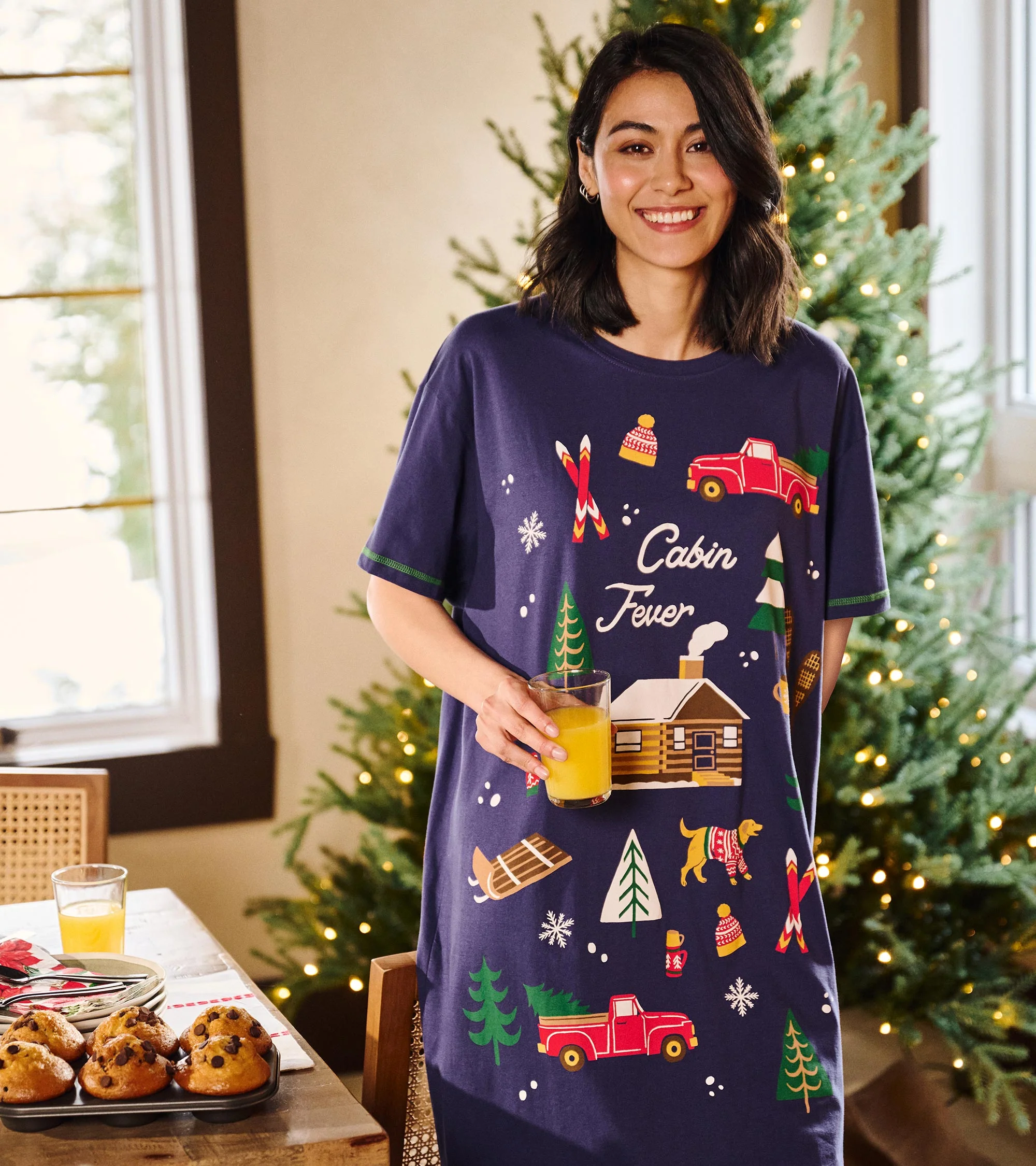 Women's Winter Cabin Cotton Sleepshirt - Image 3